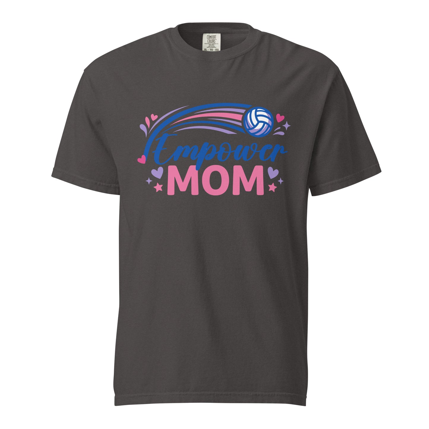 Signature | Comfort Colors T-Shirt | Empower Volleyball Club | Mom Crest Logo