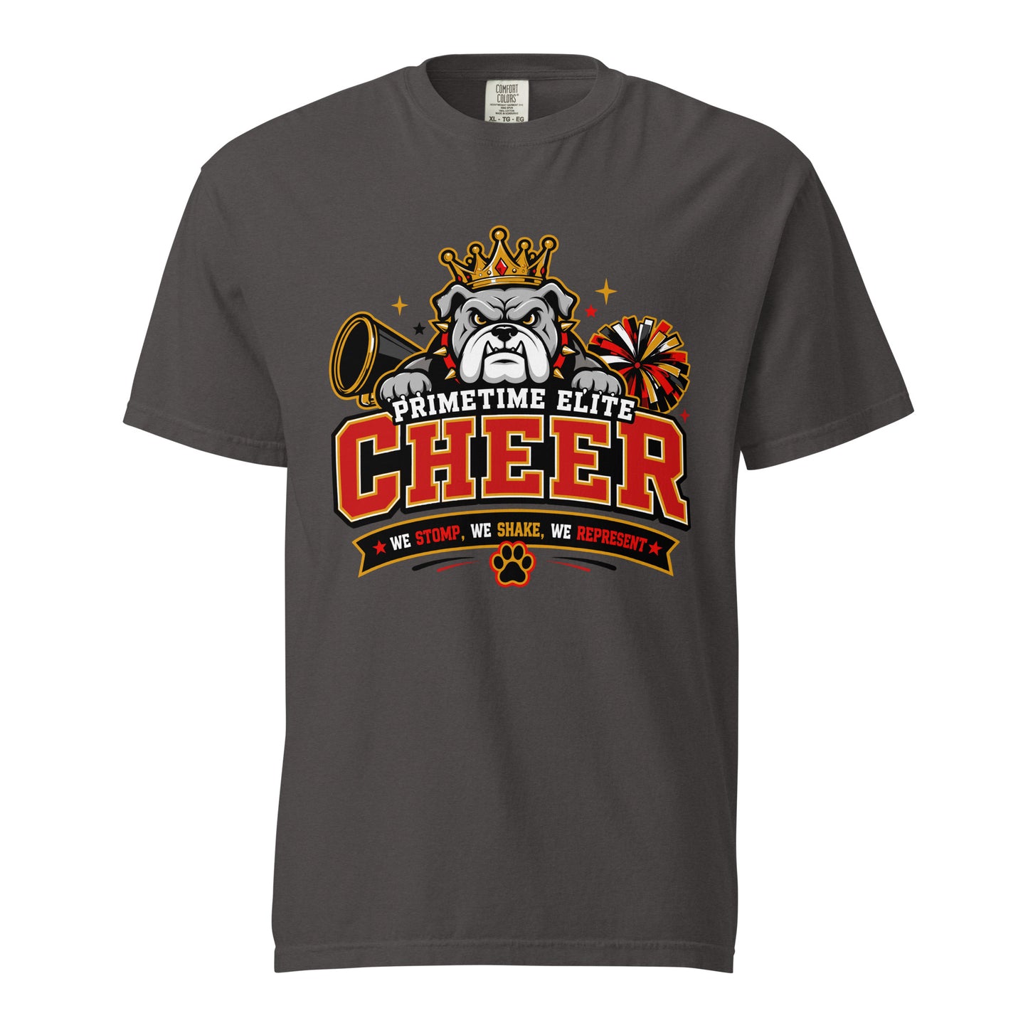 Signature | Comfort Colors T-Shirt | PTE Bulldog Cheer | Crest Logo