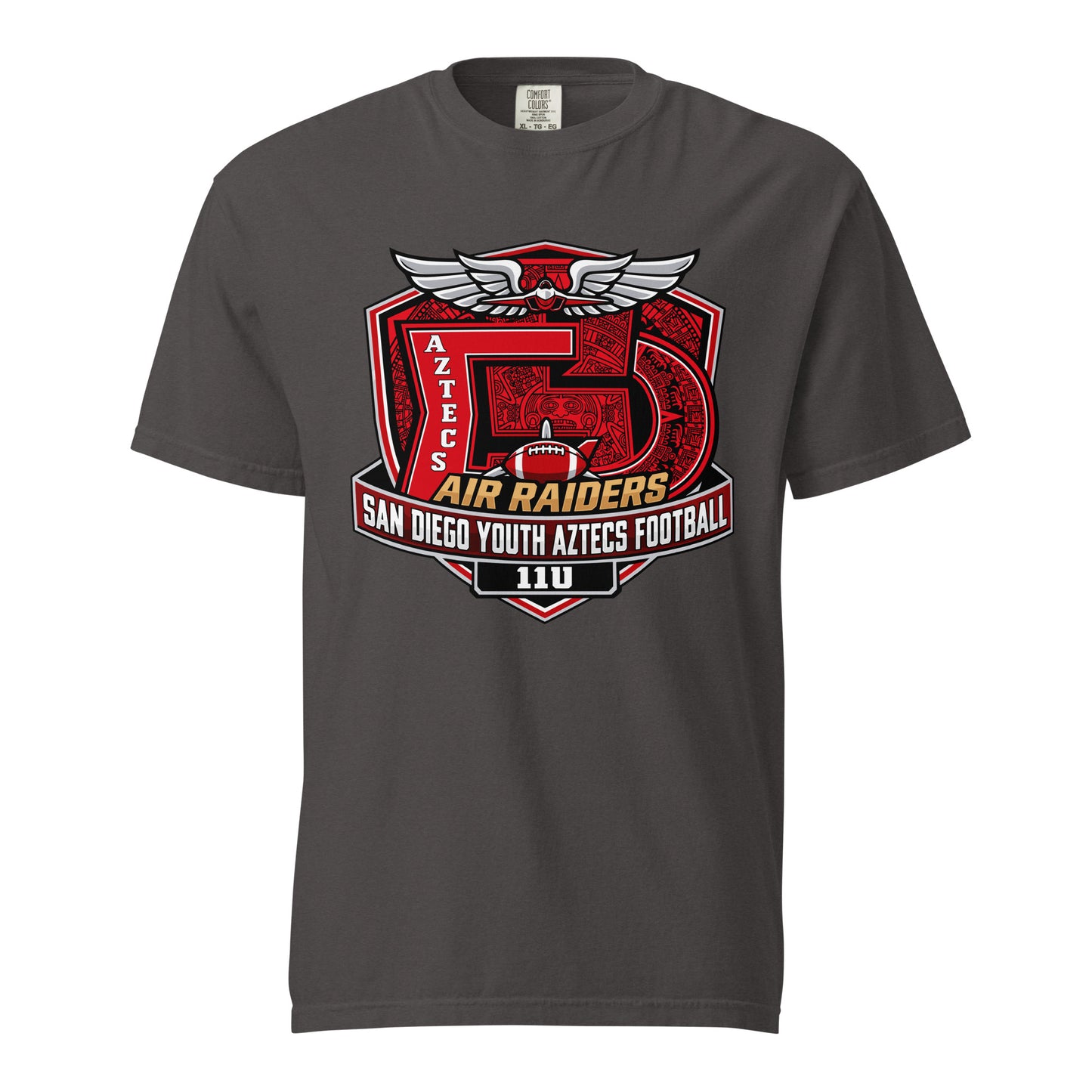 Signature | Comfort Colors T-Shirt | San Diego Youth Aztecs Football 11u Air Raiders | Shield Logo