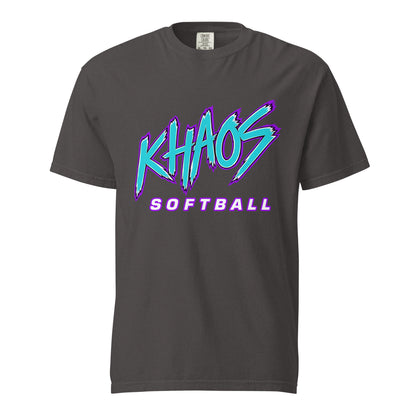Signature | Comfort Colors T-Shirt | Khaos Softball | Atlhetics Logo