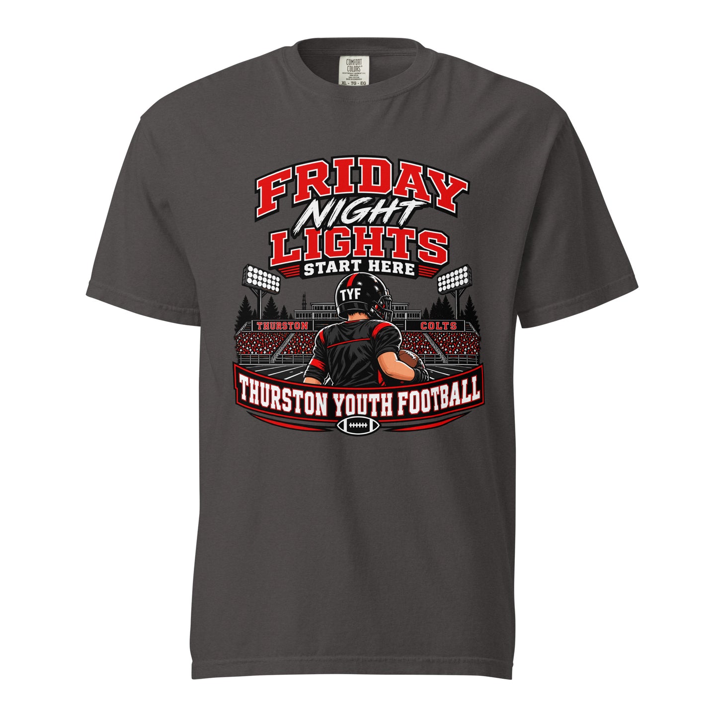 Signature | Comfort Colors T-Shirt | Thurston Youth Football | Vanguard Logo