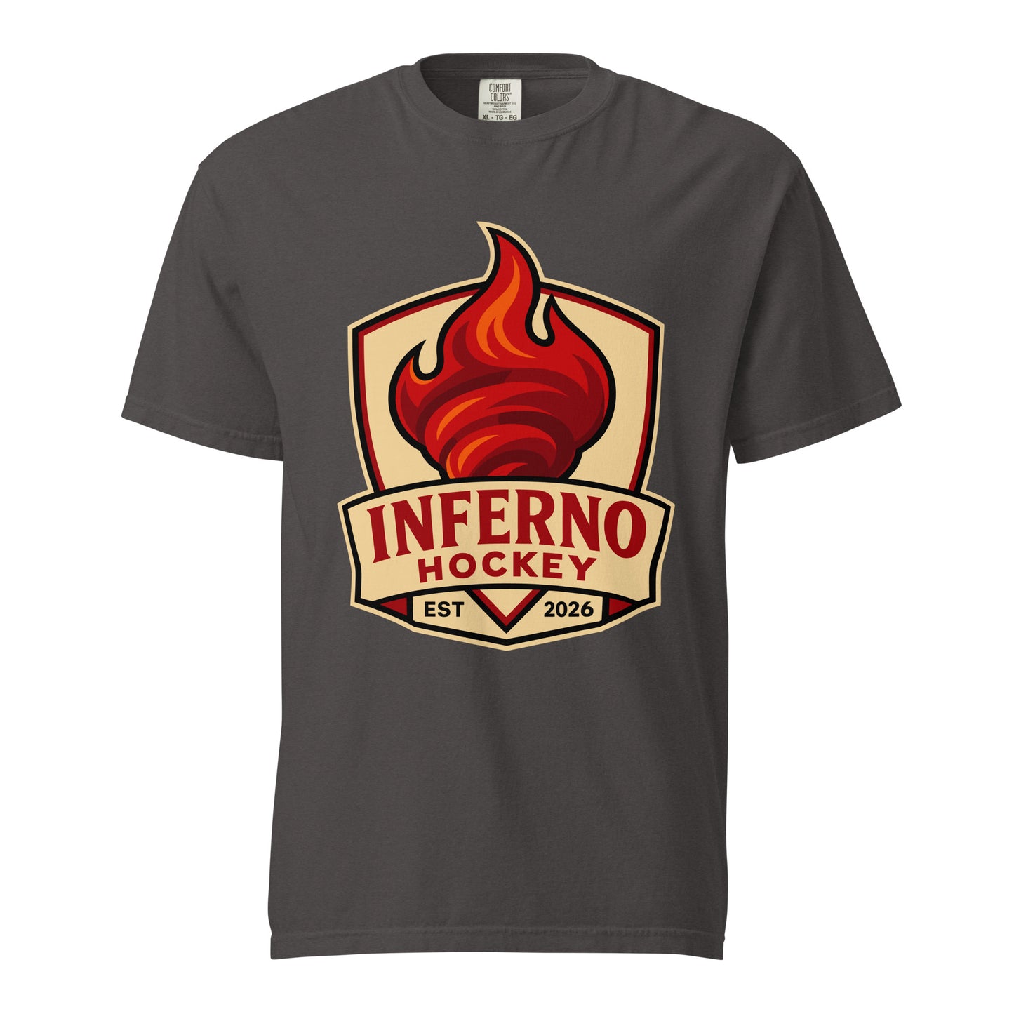 Signature | Comfort Colors T-Shirt | Inferno Hockey | Crest Logo
