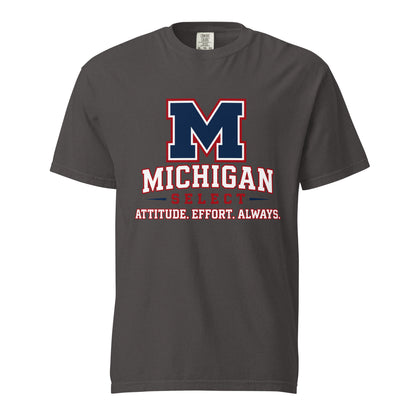 Signature | Comfort Colors T-Shirt | Michigan Select Baseball | Crest Logo
