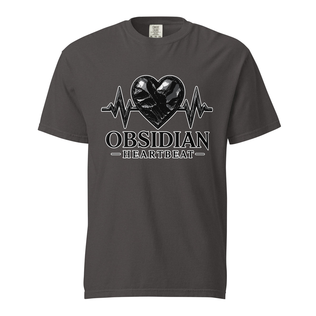 Signature | Comfort Colors T-Shirt | Obsidian Heartbeat | Pulse Athletics Logo