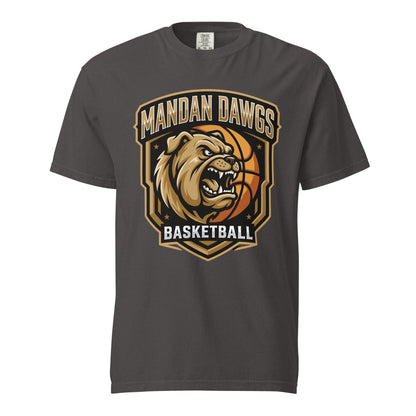 Signature | Comfort Colors T-Shirt | Mandan Dawgs Basketball | Shield Logo