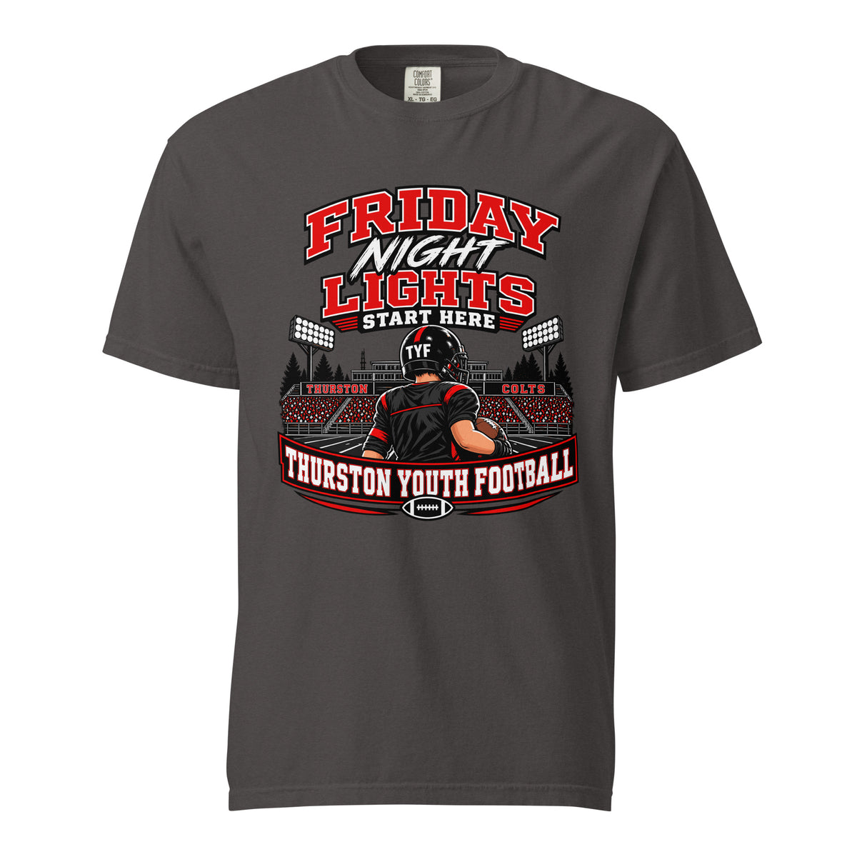 Signature | Comfort Colors T-Shirt | Thurston Youth Football | Vanguard Logo