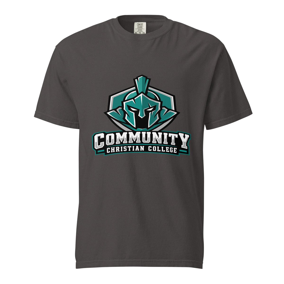 Signature | Comfort Colors T-Shirt | Community Christian College | Vanguard Athletic Logo