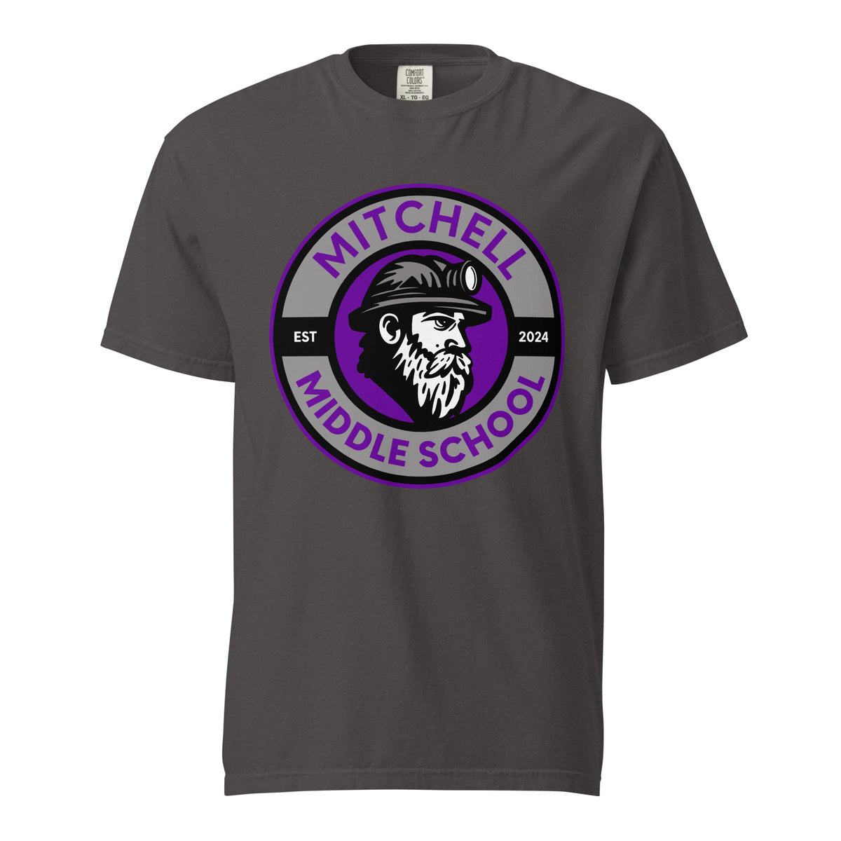 Signature | Comfort Colors T-Shirt | Mitchell Middle School Softball | Badge Logo