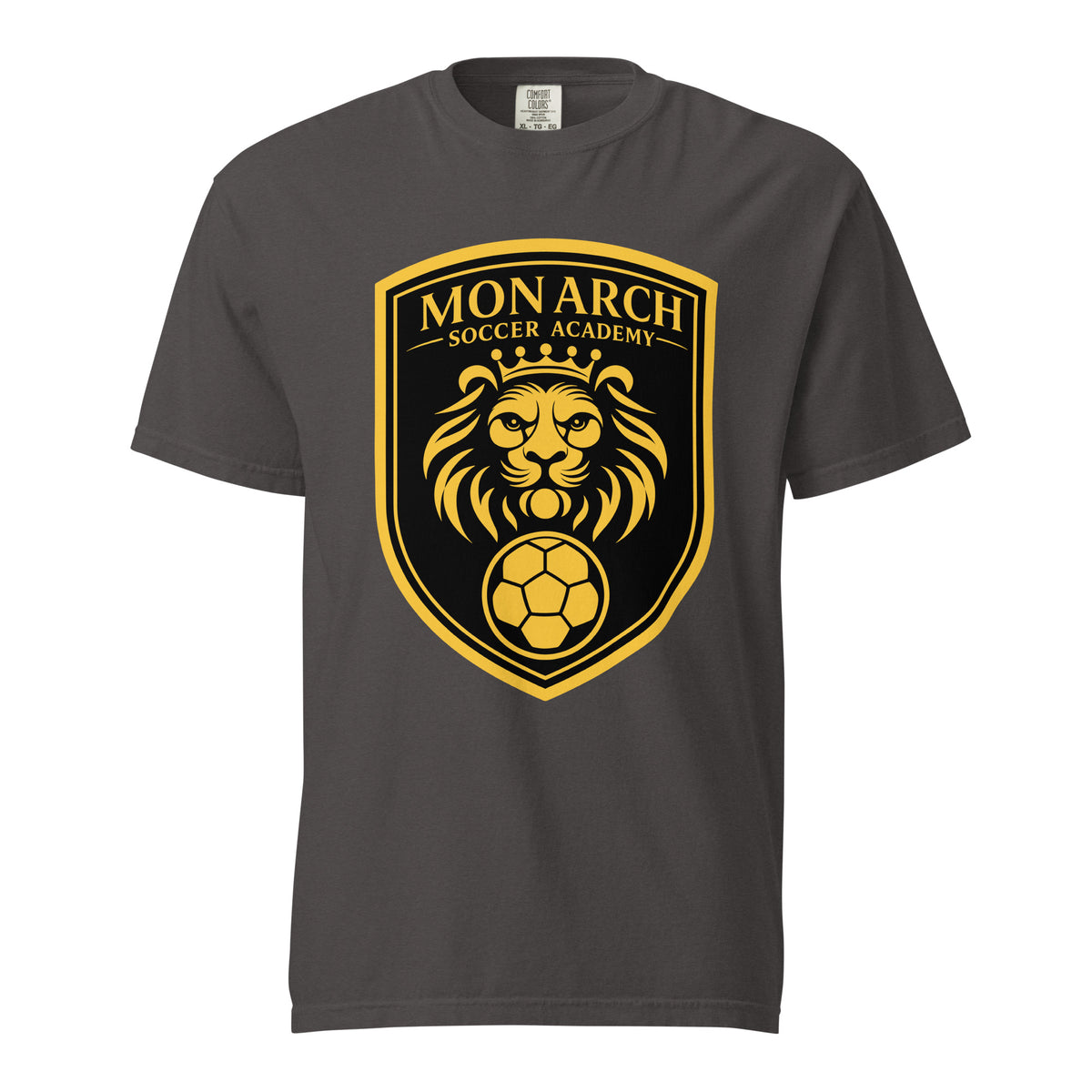 Signature | Comfort Colors T-Shirt | Monarch Soccer Academy | Shield Logo