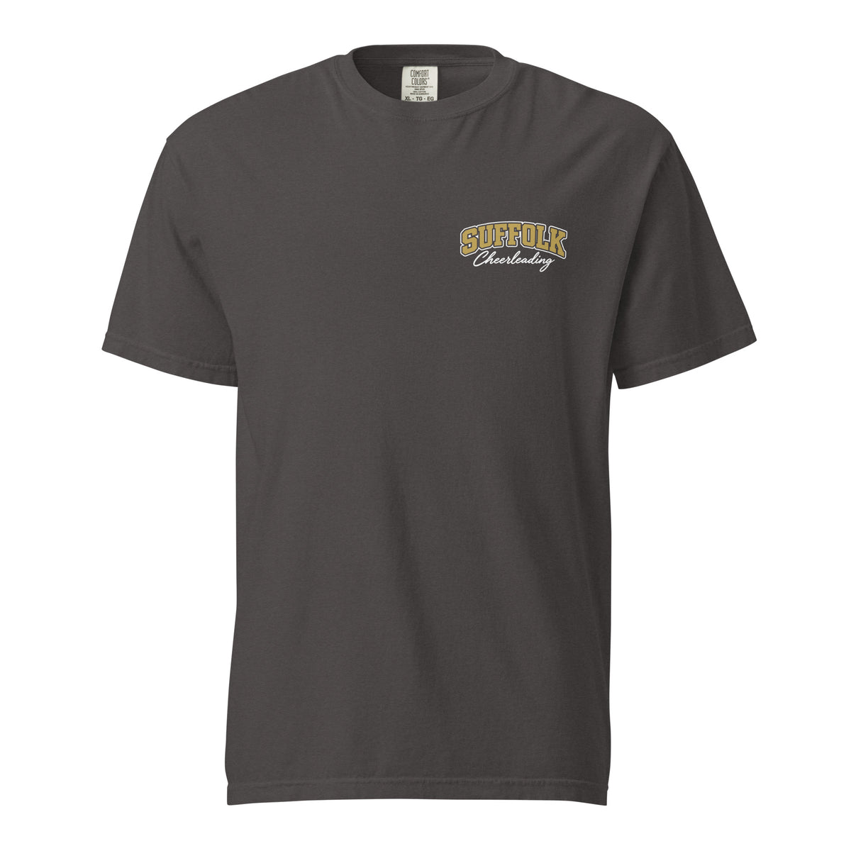 Signature | Comfort Colors T-Shirt | Suffolk University Cheerleading | Valor Logo