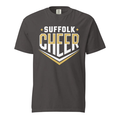 Signature | Comfort Colors T-Shirt | Suffolk University Cheerleading | Emblem Logo