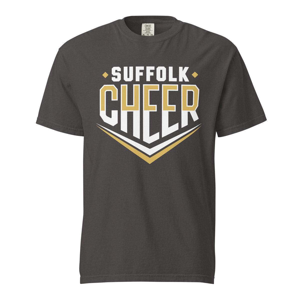 Signature | Comfort Colors T-Shirt | Suffolk University Cheerleading | Emblem Logo