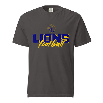 Signature | Comfort Colors T-Shirt | Chestnut Ridge Lions Football | Vanguard Logo