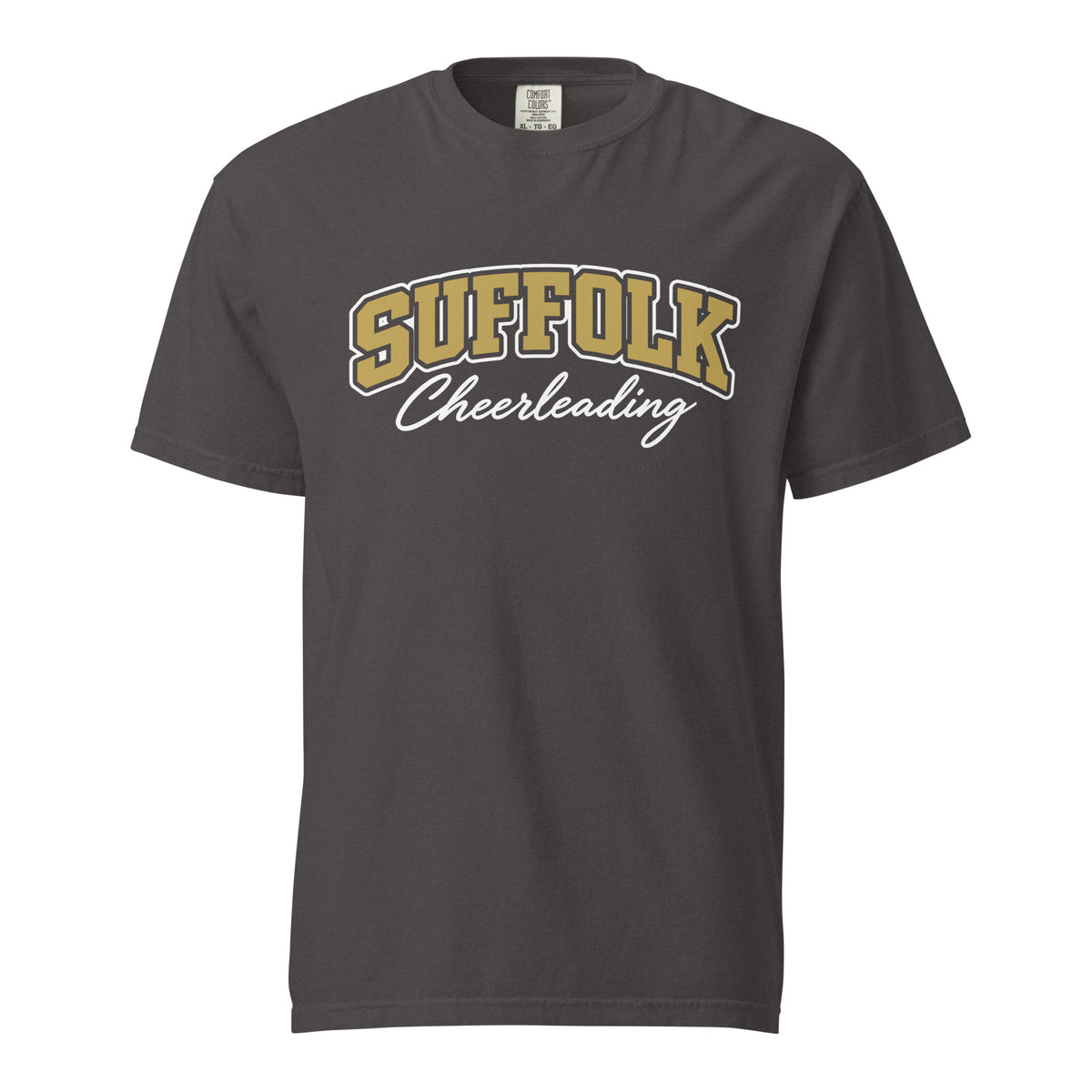 Signature | Comfort Colors T-Shirt | Suffolk University Cheerleading | Valor Logo