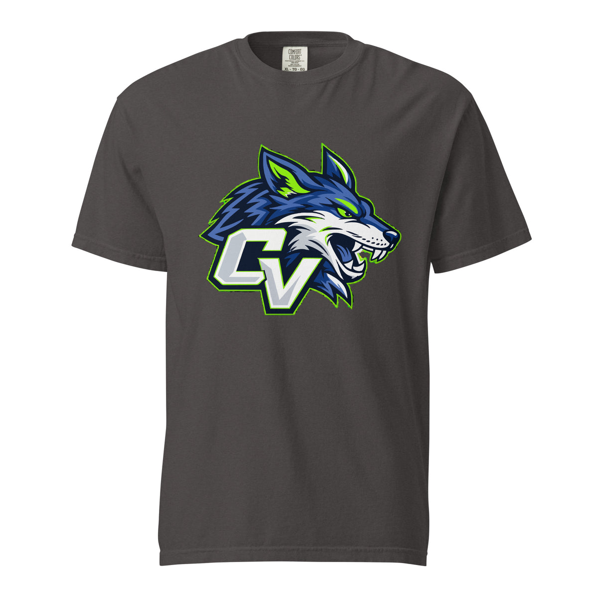 Signature | Comfort Colors T-Shirt | Cumberland Valley Coyotes Football | Crest Logo