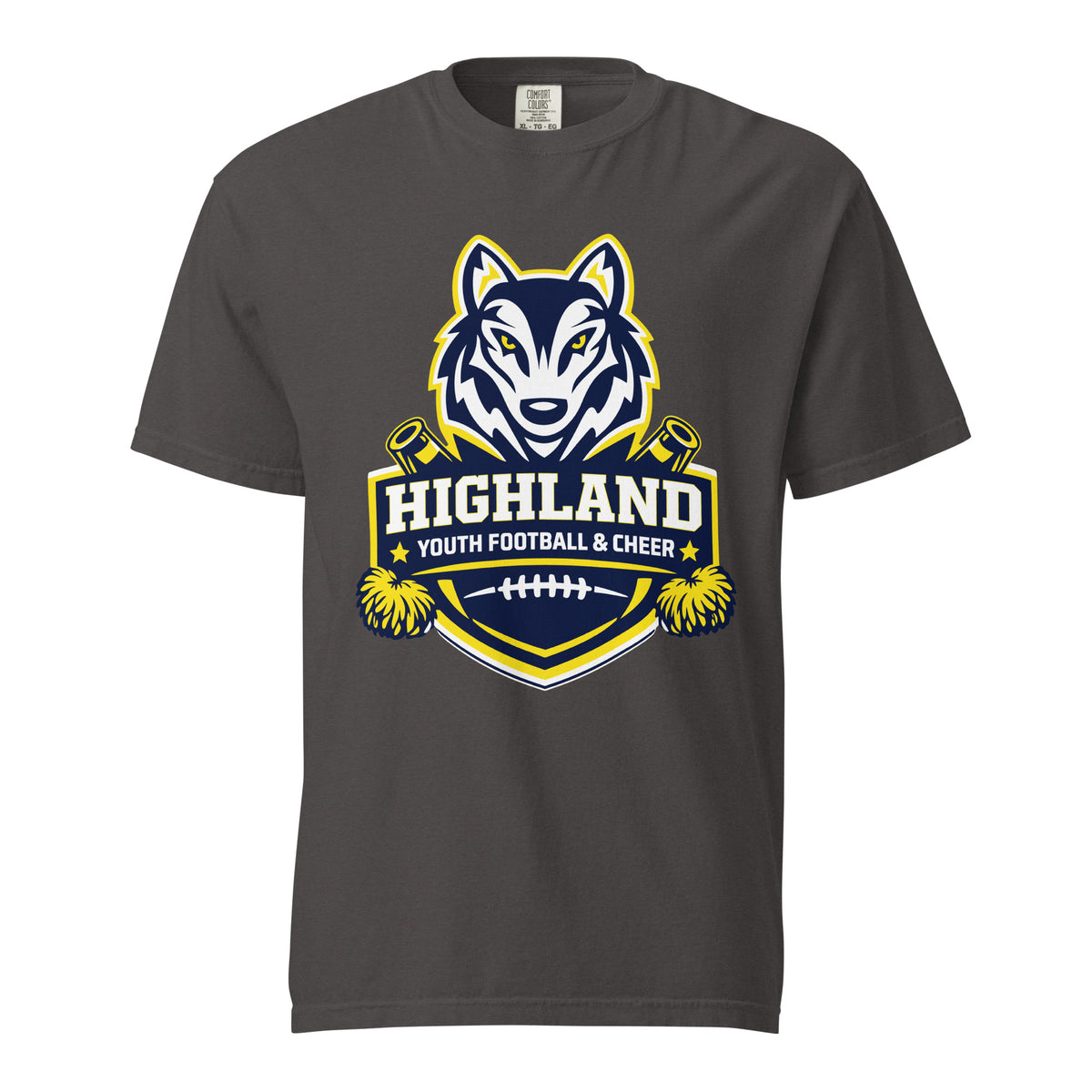 Signature | Comfort Colors T-Shirt | Highland youth football and cheer | Emblem Logo
