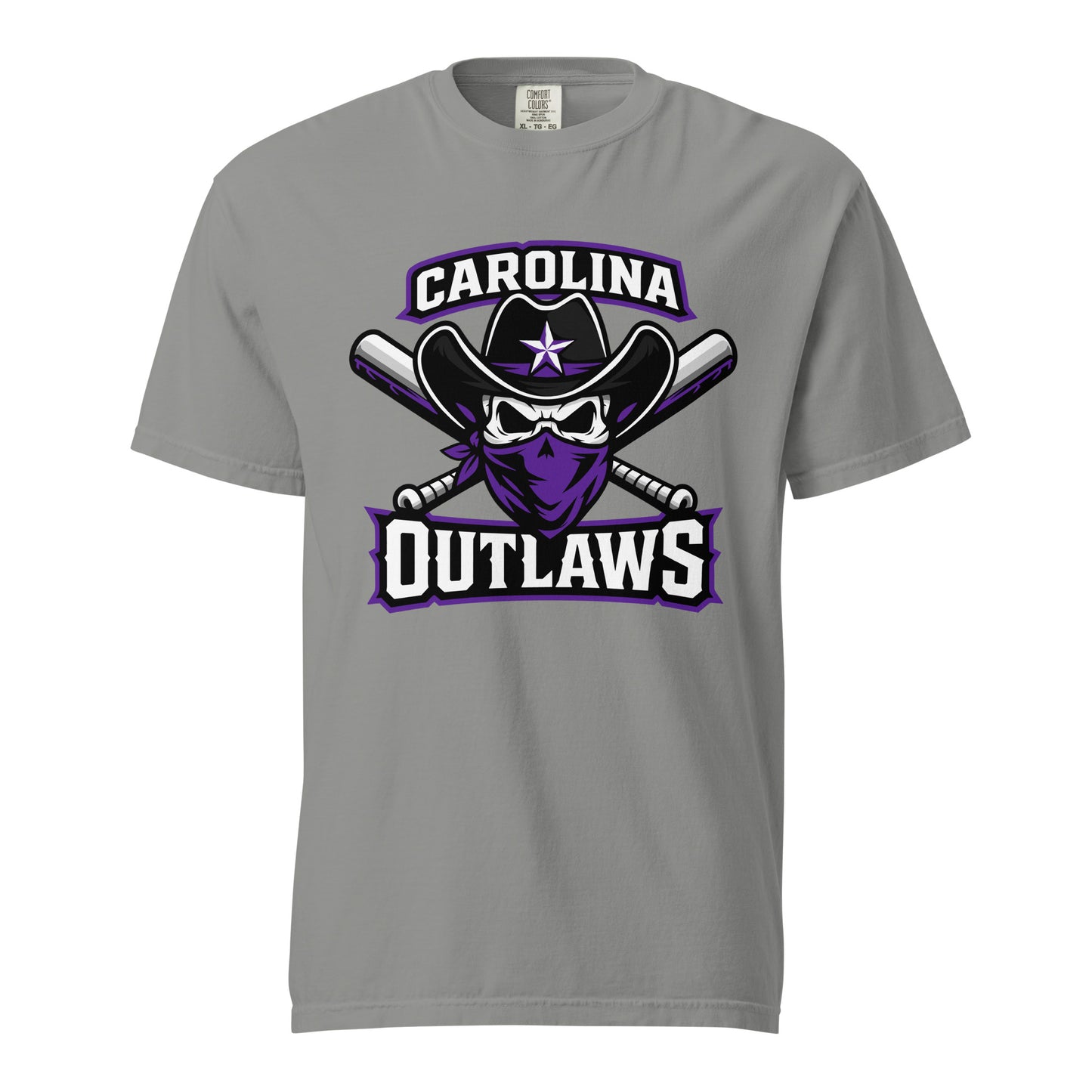 Signature | Comfort Colors T-Shirt | Carolina Outlaws Baseball | Crest Logo