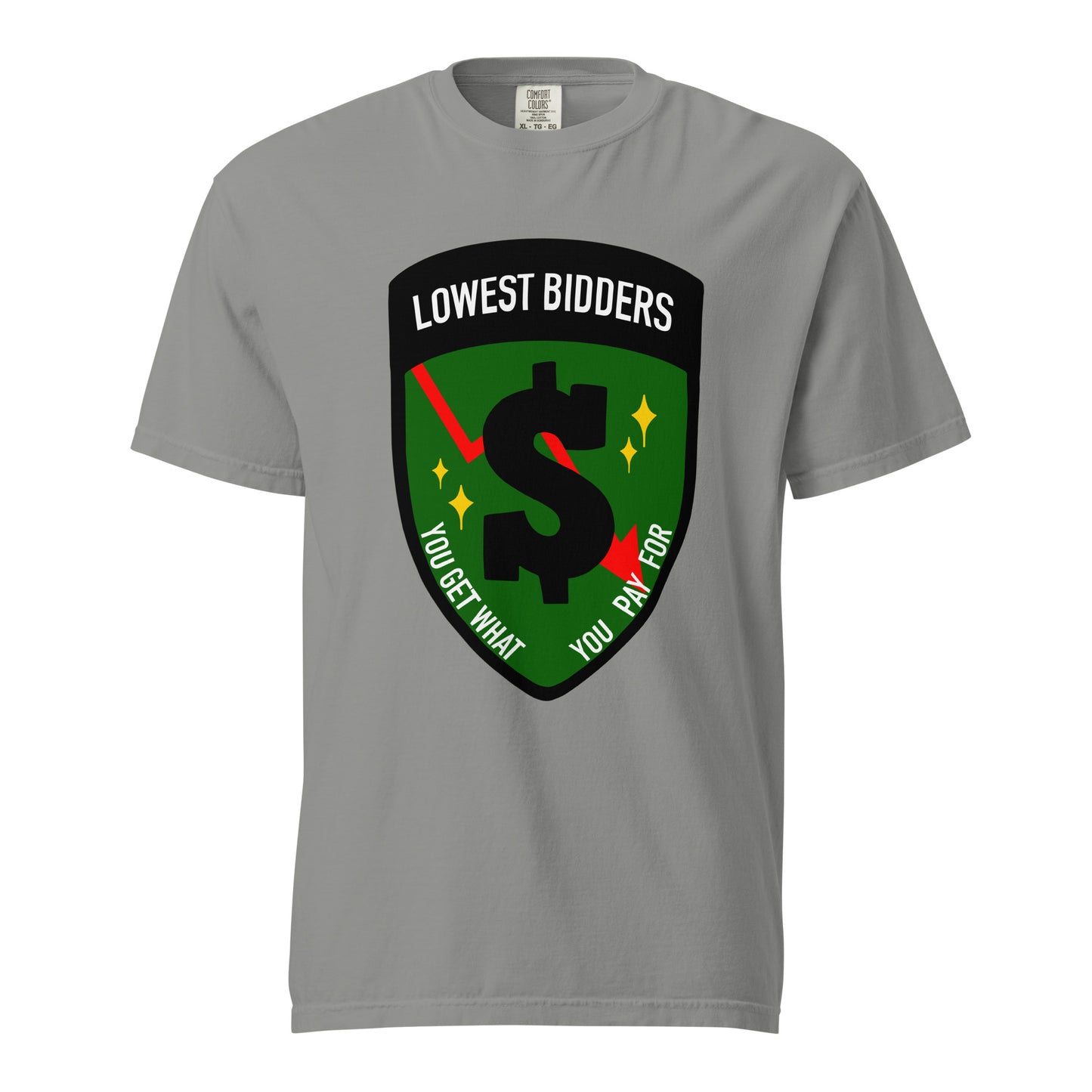 Signature | Comfort Colors T-Shirt | The Lowest Bidders | Emblem Logo