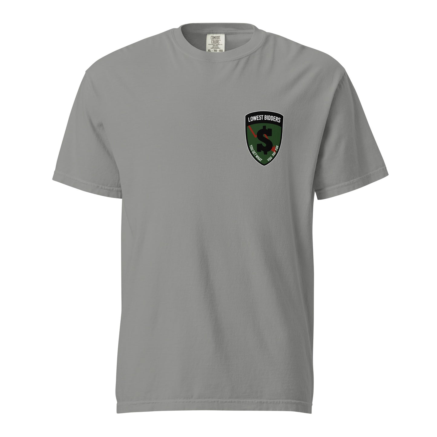 Signature | Comfort Colors T-Shirt | The Lowest Bidders | Shield Logo