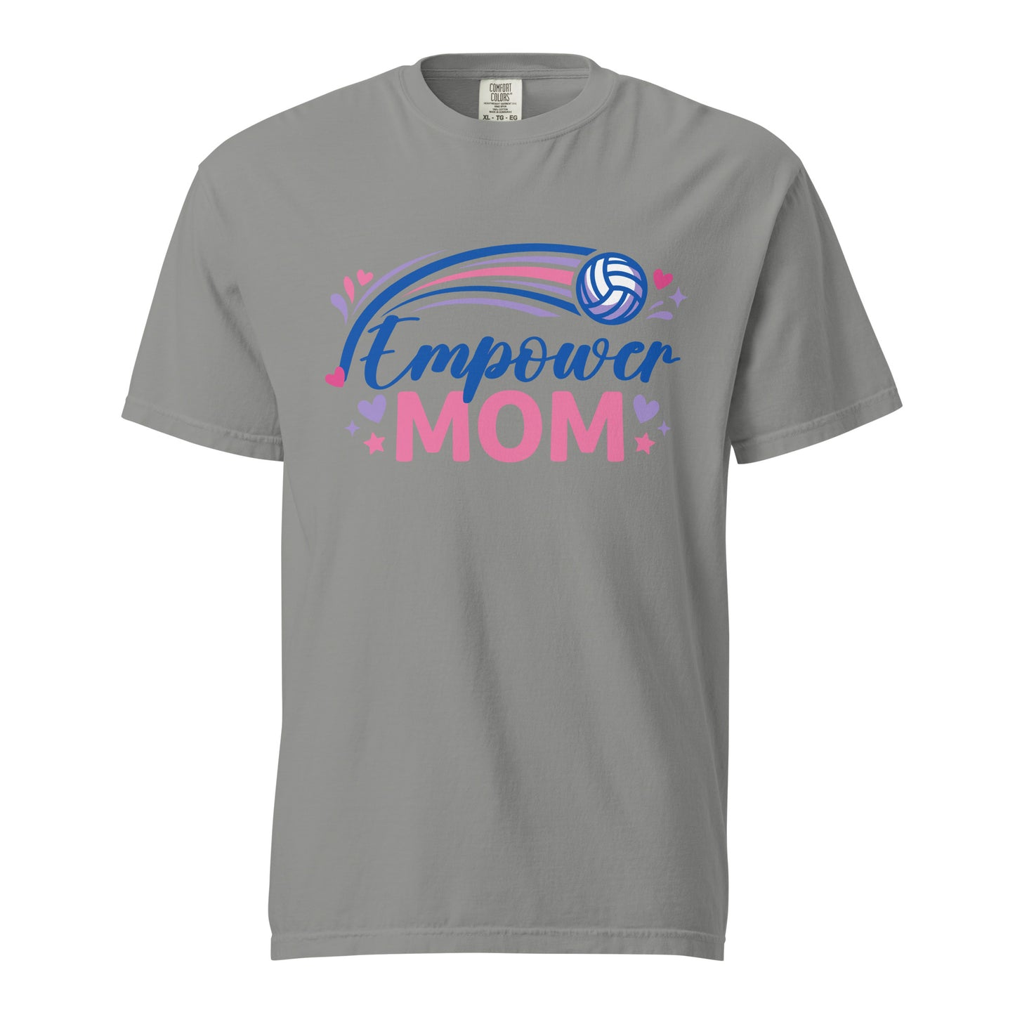 Signature | Comfort Colors T-Shirt | Empower Volleyball Club | Mom Crest Logo