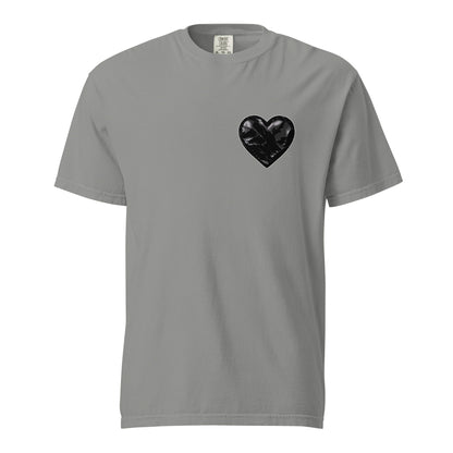 Signature | Comfort Colors T-Shirt | Obsidian Heartbeat | Heart Crest Logo