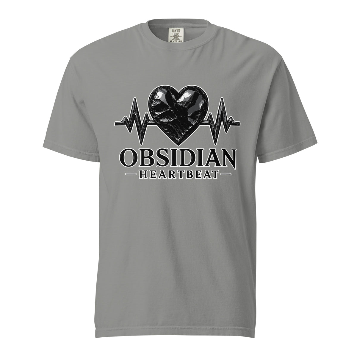 Signature | Comfort Colors T-Shirt | Obsidian Heartbeat | Pulse Athletics Logo