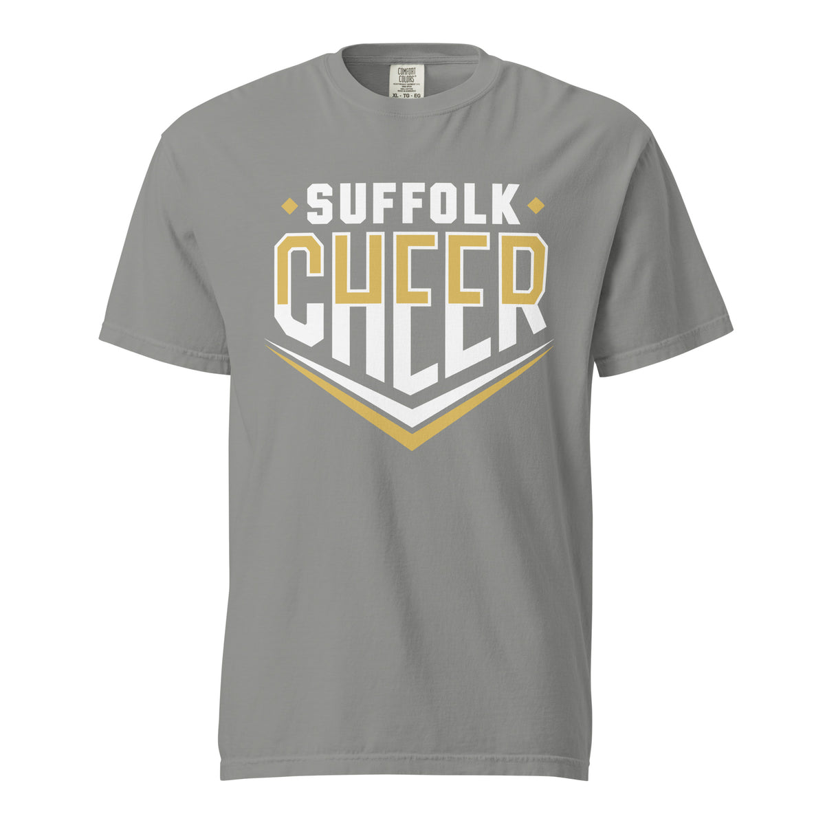 Signature | Comfort Colors T-Shirt | Suffolk University Cheerleading | Emblem Logo