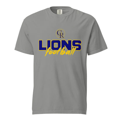 Signature | Comfort Colors T-Shirt | Chestnut Ridge Lions Football | Vanguard Logo