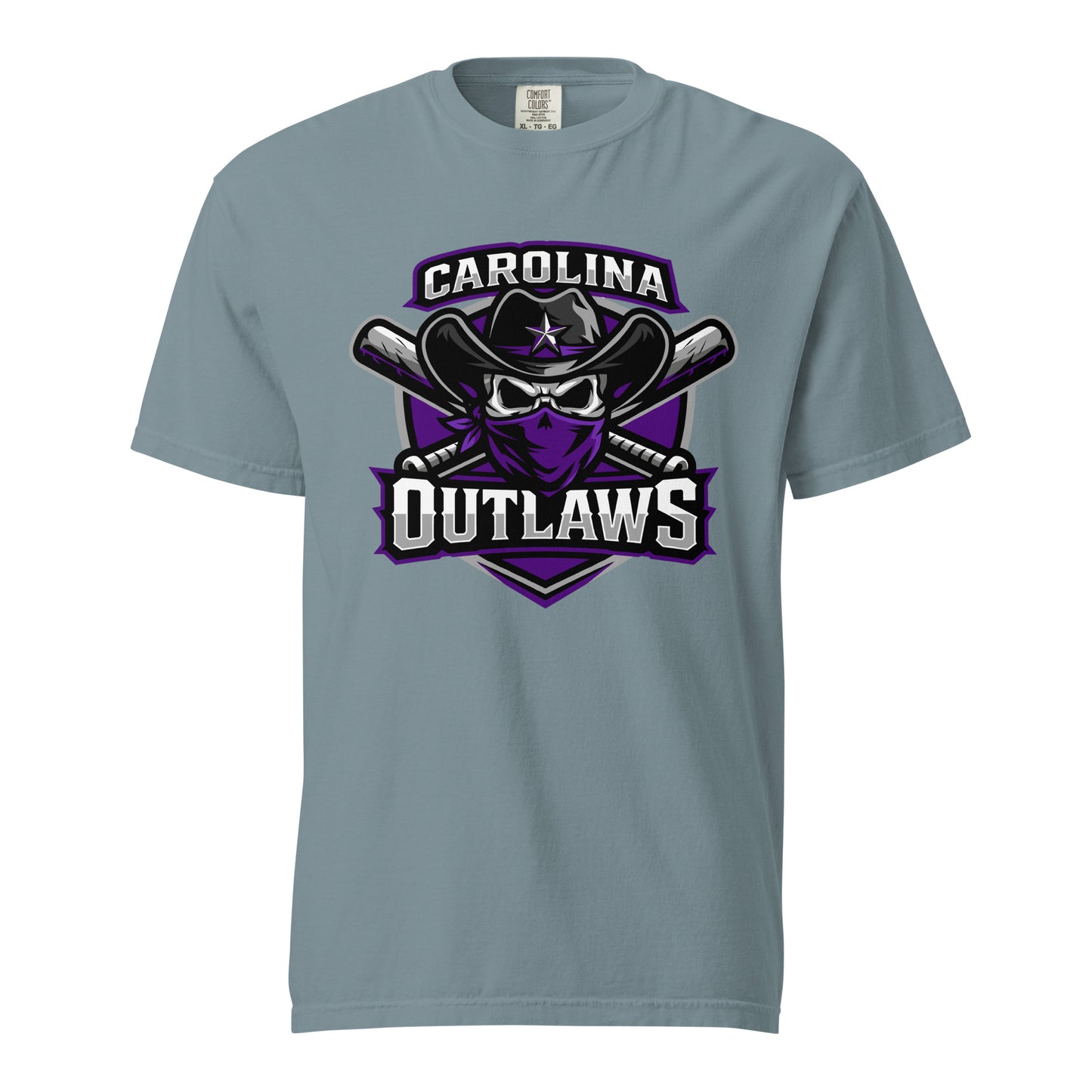 Signature | Comfort Colors T-Shirt | Carolina Outlaws Baseball | Shield Logo