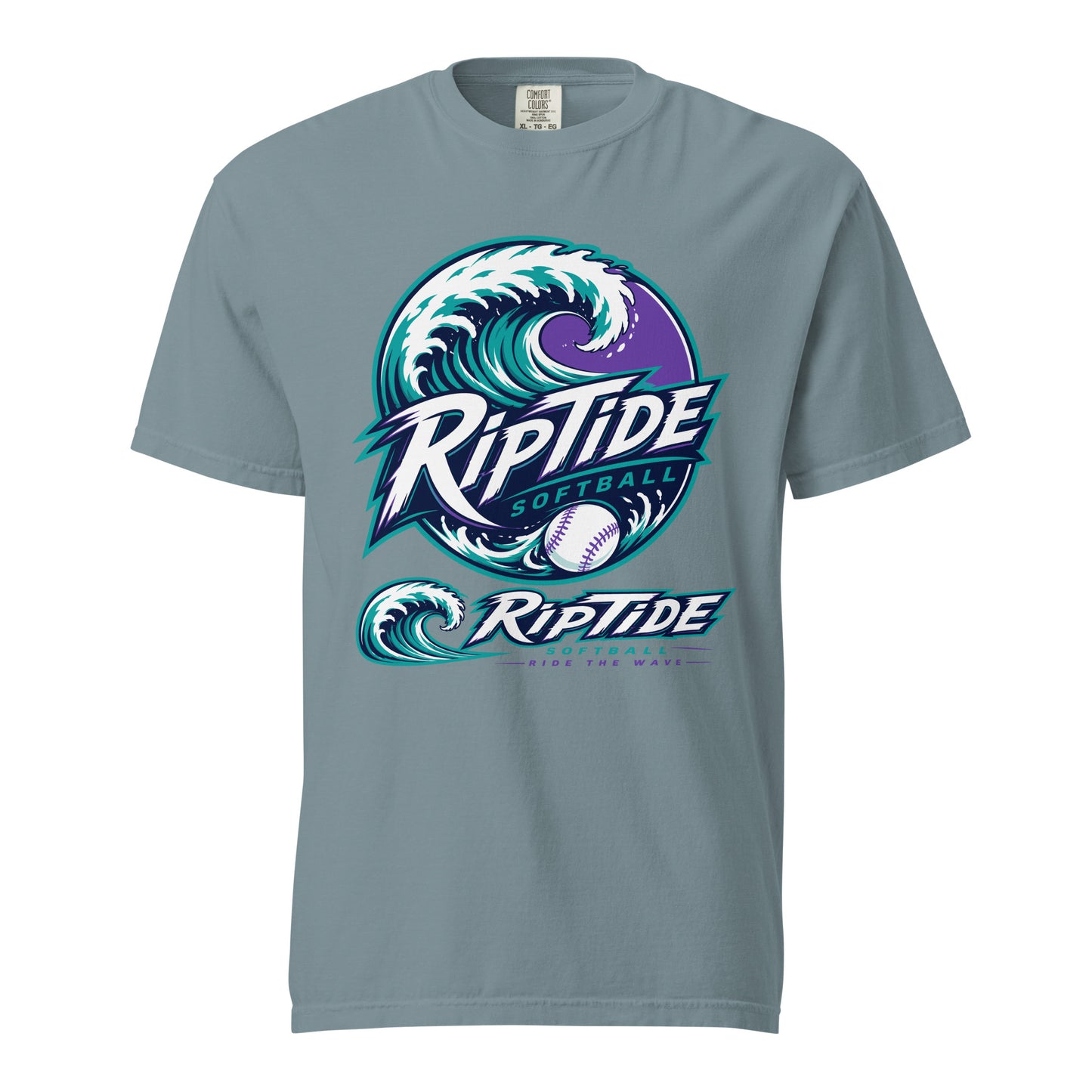 Signature | Comfort Colors T-Shirt | RipTide Softball | Crest Logo