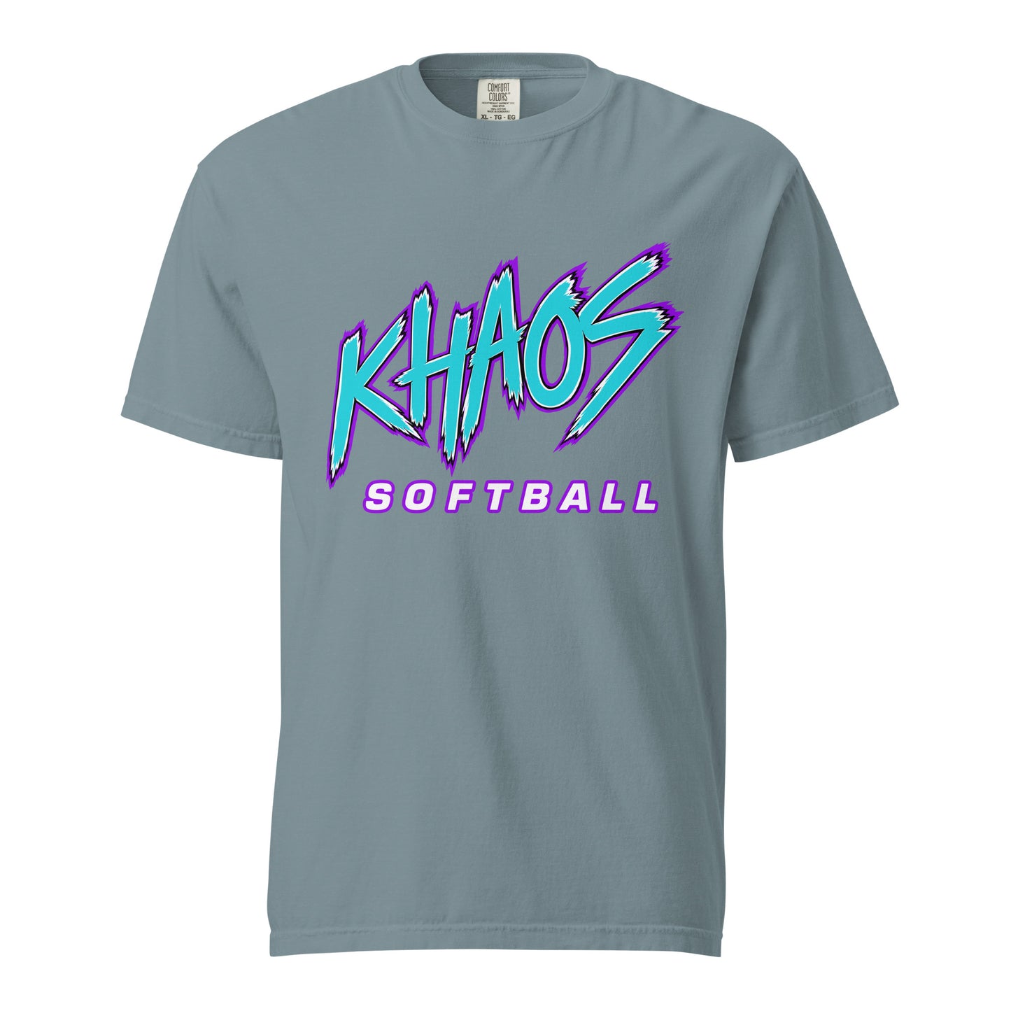 Signature | Comfort Colors T-Shirt | Khaos Softball | Atlhetics Logo