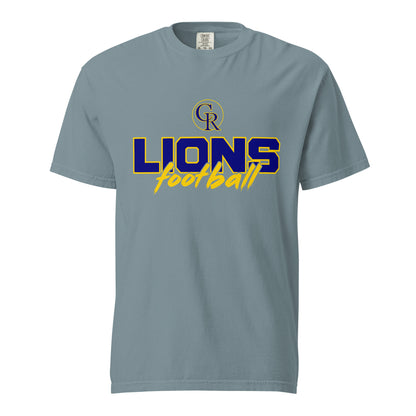 Signature | Comfort Colors T-Shirt | Chestnut Ridge Lions Football | Vanguard Logo
