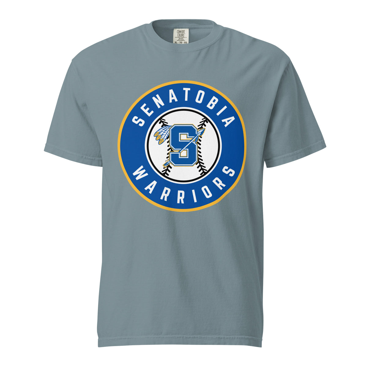 Signature | Comfort Colors T-Shirt | Senatobia Warriors Baseball | Badge Logo