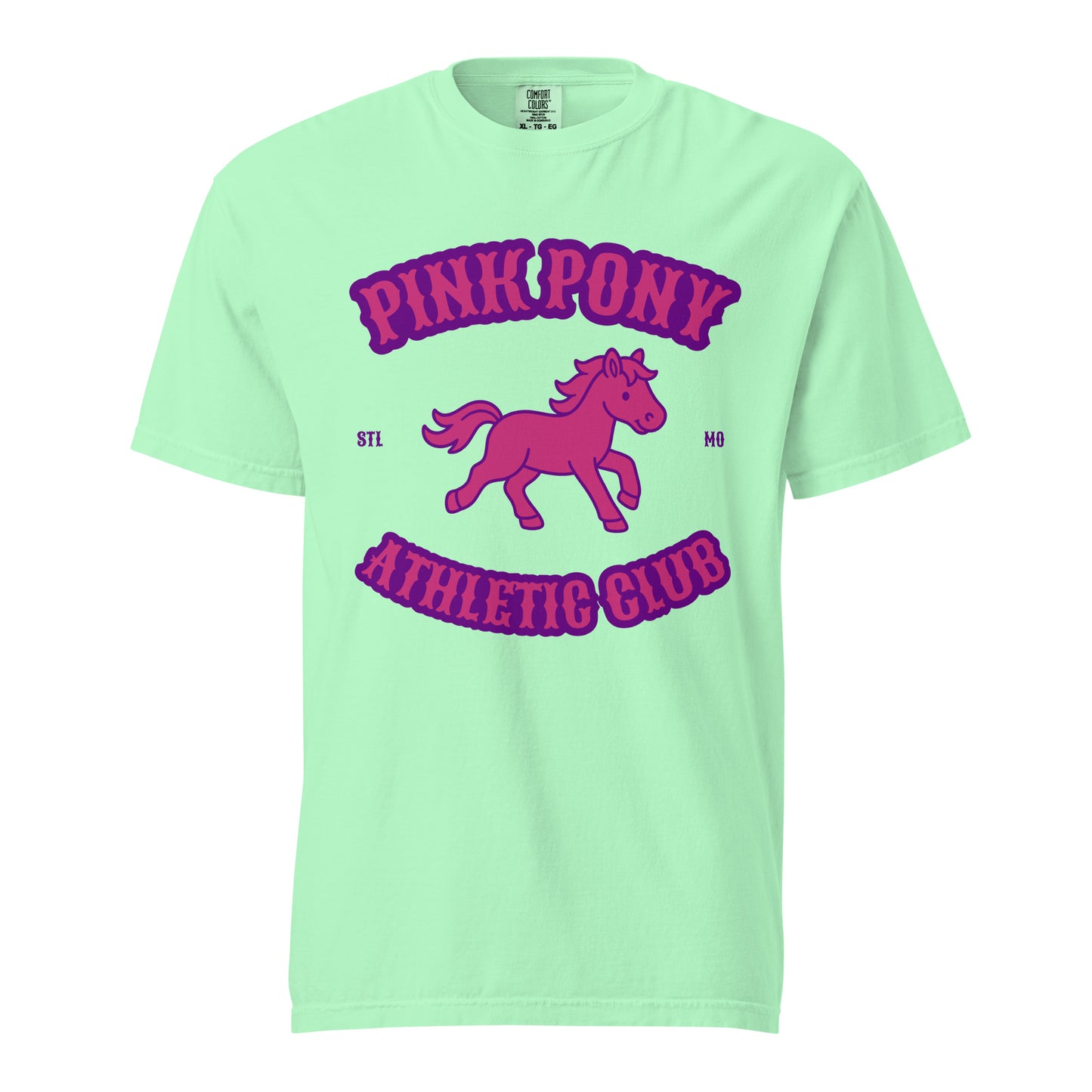 Signature | Comfort Colors T-Shirt | Pink Pony Athletic Club | Crest Logo