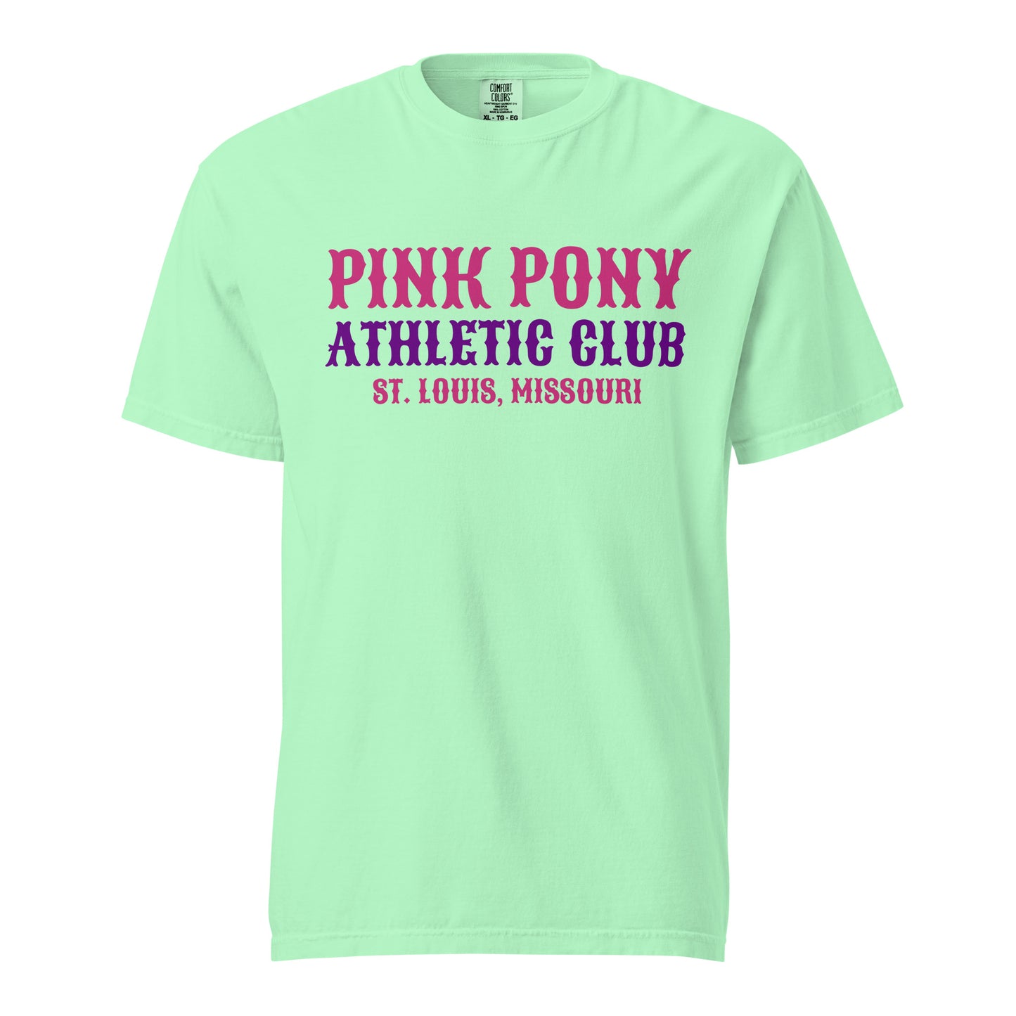Signature | Comfort Colors T-Shirt | Pink Pony Athletic Club | Athletic Wordmark Logo