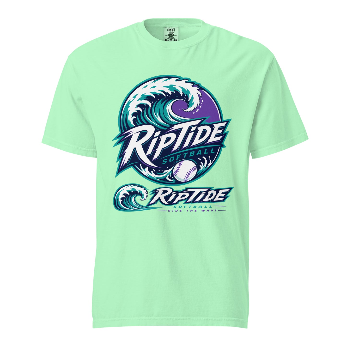 Signature | Comfort Colors T-Shirt | RipTide Softball | Crest Logo