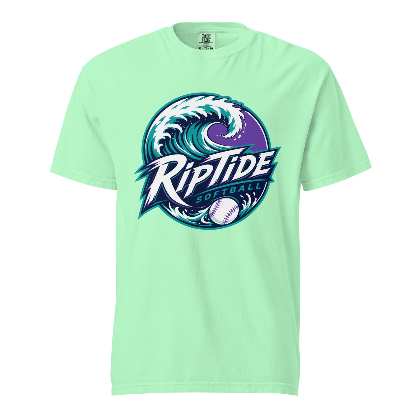 Signature | Comfort Colors T-Shirt | RipTide Softball | Emblem Logo