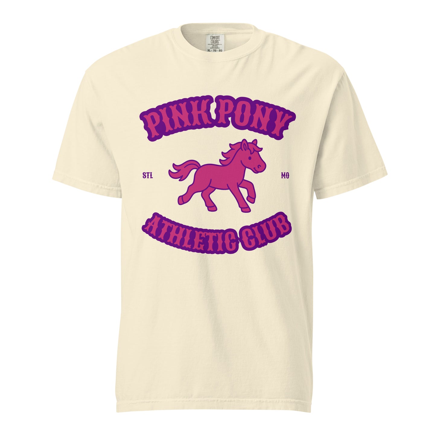 Signature | Comfort Colors T-Shirt | Pink Pony Athletic Club | Crest Logo