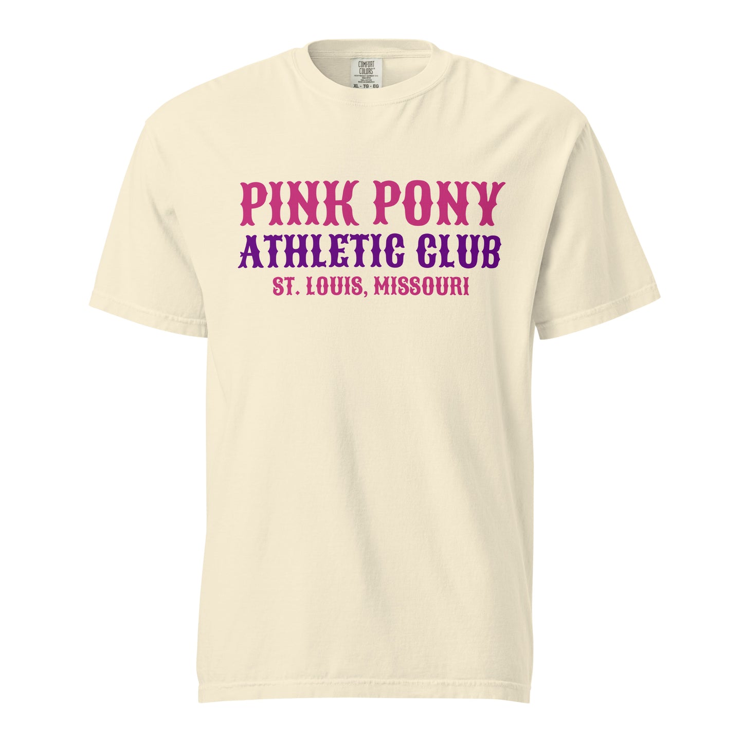 Signature | Comfort Colors T-Shirt | Pink Pony Athletic Club | Athletic Wordmark Logo