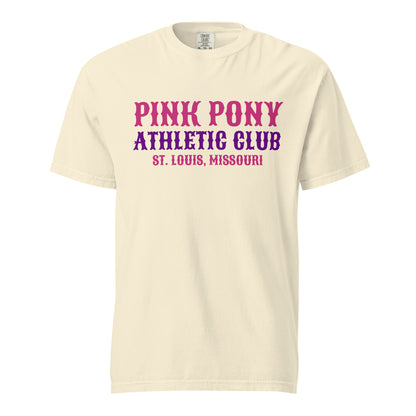 Signature | Comfort Colors T-Shirt | Pink Pony Athletic Club | Athletic Wordmark Logo