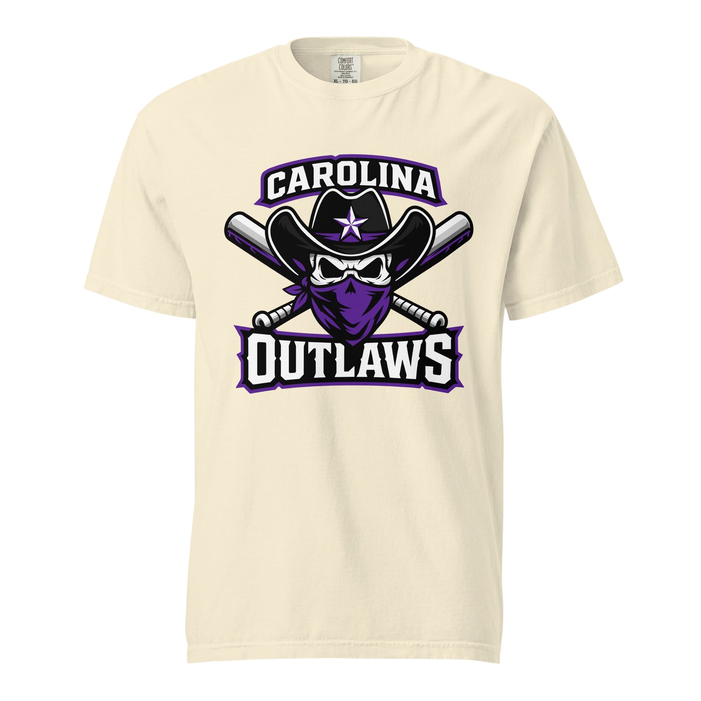 Signature | Comfort Colors T-Shirt | Carolina Outlaws Baseball | Crest Logo