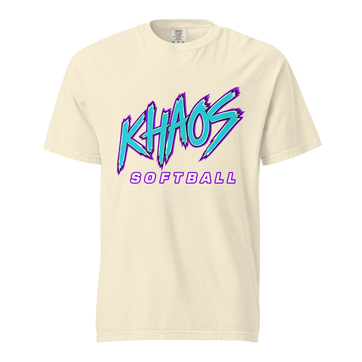 Signature | Comfort Colors T-Shirt | Khaos Softball | Atlhetics Logo