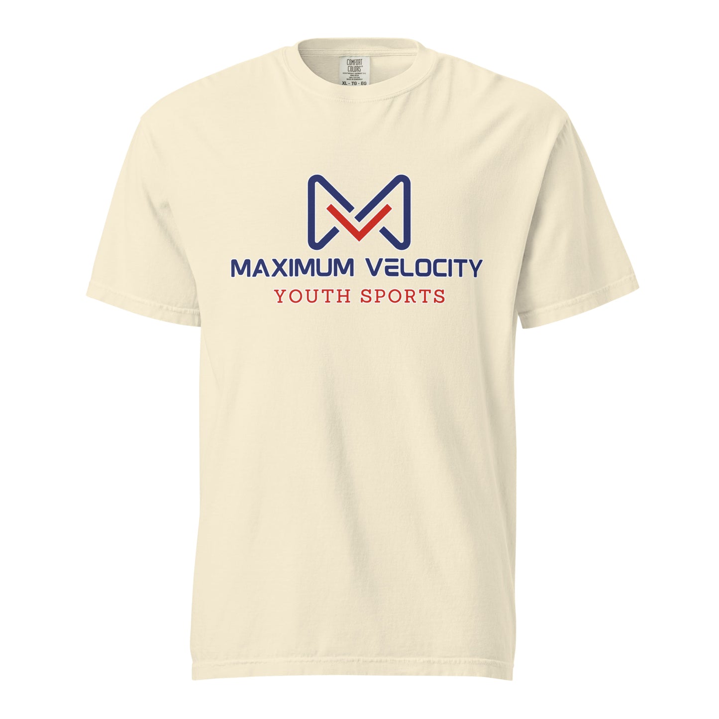 Signature | Comfort Colors T-Shirt | Maximum Velocity Youth Sports | Emblem Logo