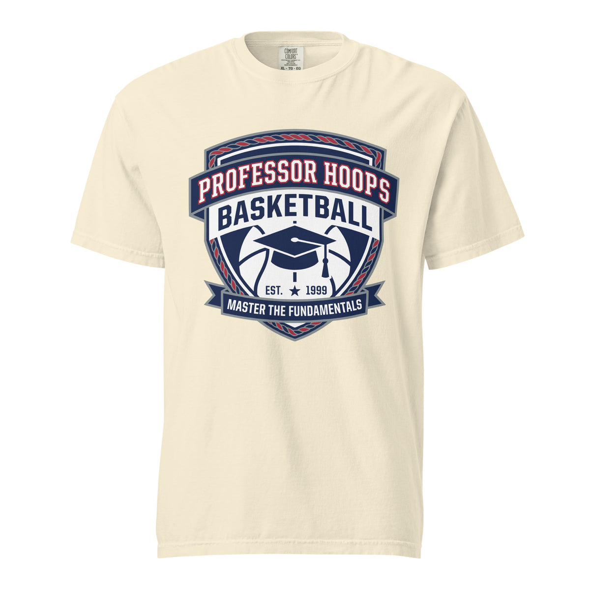 Signature | Comfort Colors T-Shirt | Professor Hoops Basketball | Crest Logo