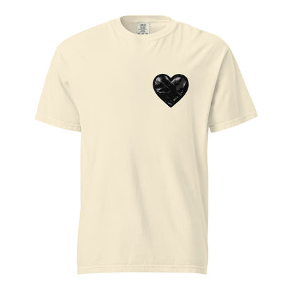 Signature | Comfort Colors T-Shirt | Obsidian Heartbeat | Heart Crest Logo
