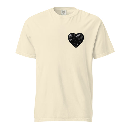 Signature | Comfort Colors T-Shirt | Obsidian Heartbeat | Heart Crest Logo