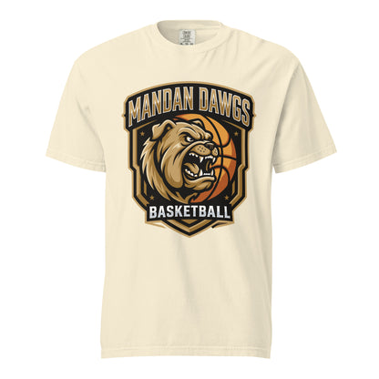 Signature | Comfort Colors T-Shirt | Mandan Dawgs Basketball | Shield Logo
