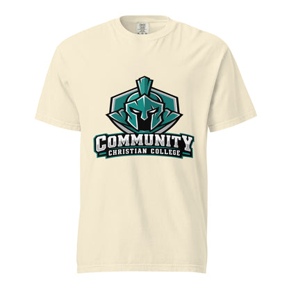 Signature | Comfort Colors T-Shirt | Community Christian College | Vanguard Athletic Logo