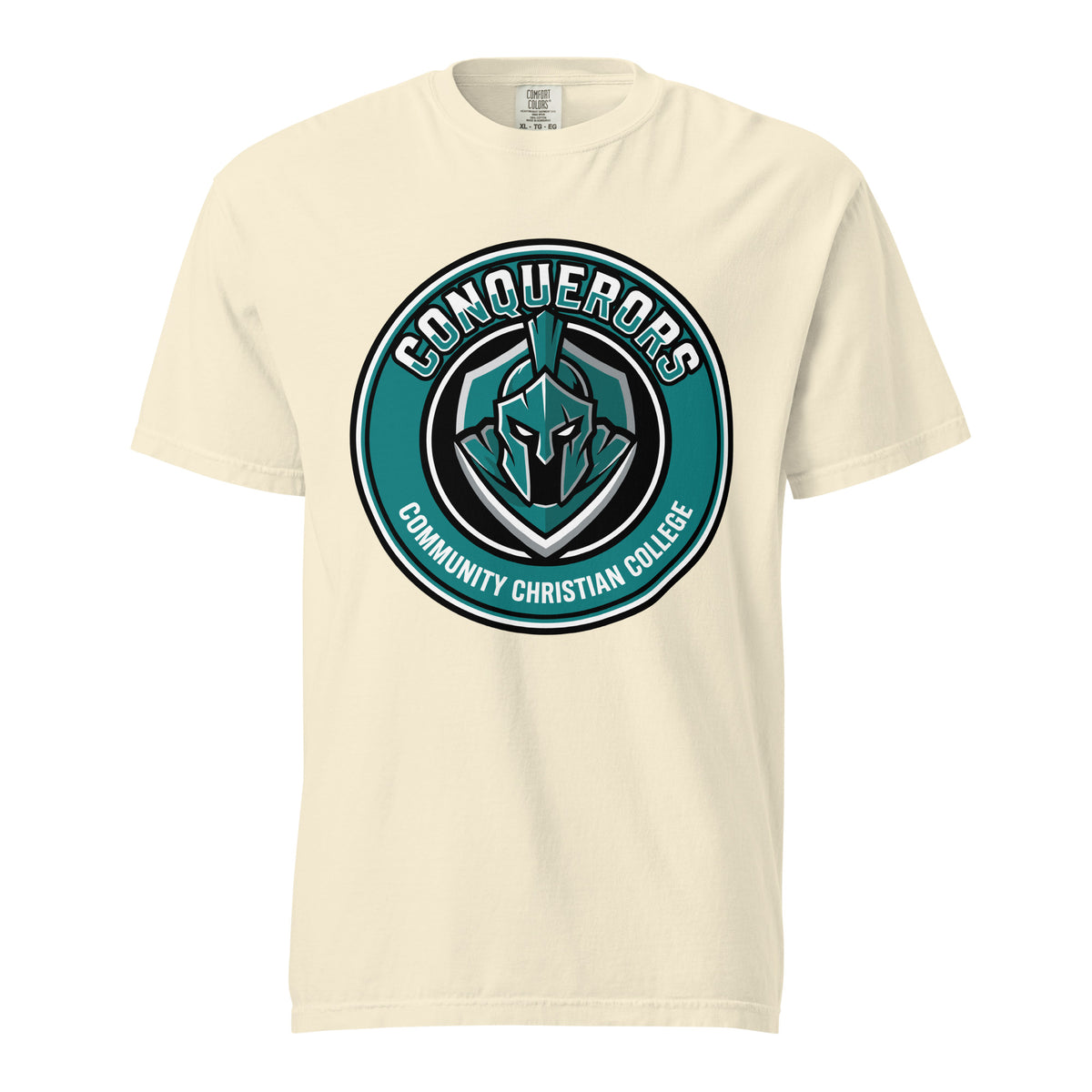 Signature | Comfort Colors T-Shirt | Community Christian College | Badge Logo