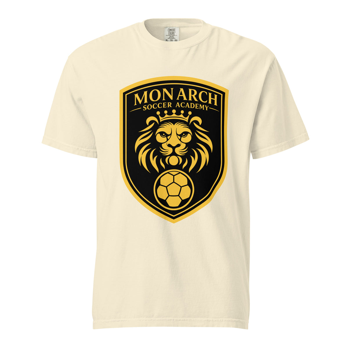 Signature | Comfort Colors T-Shirt | Monarch Soccer Academy | Shield Logo